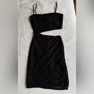 Windsor Black Beaded Cutout Dress - Small